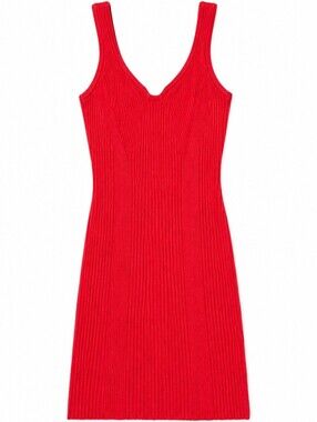 H&M Ribbed Tank Mini Dress in Red